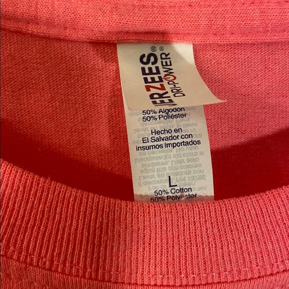 Jerzees Hand stitched HOPE Breast Cancer Awareness Ribbon Pink Crewneck Tee - Picture 9 of 10